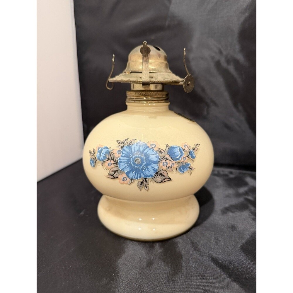 Lamplighter Farms Vintage Floral Porcelain Oil Lamp No Globe